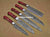 5 Pieces Handmade Damascus Steel Kitchen Chef Knives Set