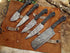 Custom Handmade Damascus Steel 5 Pieces Kitchen Chef Knives Set