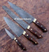 Custom Damascus 4 Pieces Chef Knives Set