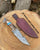 Custom Handmade Damascus Steel Gut-Hook Blade Hunting Knife