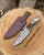 Custom Handmade Damascus Steel Gut-Hook Blade Hunting Knife