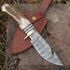 Custom Handmade Damascus Steel Gut Hook Skinning Knife