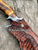 Beautiful Hand Forged Damascus Steel Bowie knife With Engraved Leather Case