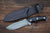 Hand Forged Damascus Steel Hunting knife + Leather Sheath