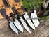 Handmade J-2 Steel 5 Piece's Kitchen Chef/BBQ Knives Set