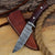 Custom Handmade Hunting Knife with Full Tang Damascus Steel Blade and Rosewood Handle