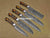 5 Pieces Handmade Damascus Steel Kitchen Chef Knives Set