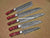 5 Pieces Handmade Damascus Steel Kitchen Chef Knives Set