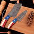 CUSTOM HANDMADE DAMASCUS STEEL 2 PIECES KITCHEN CHEF KNIVES SET