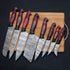 Custom Handmade Damascus 8 Pieces Kitchen Chef Knives Set