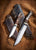 Custom Hand Forged Damascus Steel Bowie with Hunting Knife