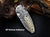 Scrimshaw on Camel Bone As Snake Skin Folding Pocket Knife with Leather Sheath