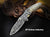 Scrimshaw on Camel Bone As Snake Skin Folding Pocket Knife with Leather Sheath