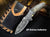 Scrimshaw on Camel Bone As Snake Skin Folding Pocket Knife with Leather Sheath