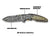 Scrimshaw on Camel Bone As Snake Skin Folding Pocket Knife with Leather Sheath