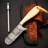 Custom Handmade Damascus Steel Full Tang Cowboy Bull Cutter Knife