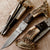 Custom Damascus Antler Folding knife