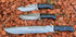 Custom Damascus 2 Skinning Knives and 1  Mechet