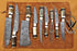 Custom Handmade Damascus 9 Pieces Kitchen Chef Knives Set