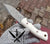 CUSTOM DAMASCUS Hunting Knife White Corian Handle - Camping Knife - Damascus Steel Knife - Survival Knife