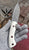 CUSTOM DAMASCUS Hunting Knife White Corian Handle - Camping Knife - Damascus Steel Knife - Survival Knife