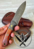 CUSTOM DAMASCUS Hunting Knife Cocobolo Wood Handle - Camping Knife - Damascus Steel Knife - Survival Knife