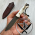 Mini Bushcraft Knife 1075 Carbon Steel Stag Horn Handle - Camping Knife - Hunting Knife - Survival Knife