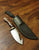 GUT HOOK Skinning Knife 1075 Carbon Steel and Compact Fiber Handle - Camping Knife - Bushcraft Knife - Survival Knife