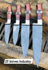 Custom Damascus 4 pieces Kitchen Chef Knives Set