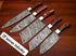 Handmade Damascus Steel Kitchen Chef Knives Set