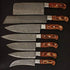 Custom Damascus Chef Knives set