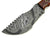 Hand Forged Damascus Steel Tracker Knife, Handmade Hunting & Camping Knife, Rose Wood Handle with Horizontal Leather Sheath