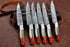 6Pcs BBQ Custom Handmade Damascus Steel Sharp Blades Steak Knives Set