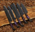 Hand Forge J2 Black Powder Coated Steel 5 Pieces Kitchen Chef Knives Set