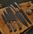 Hand Forge J2 Black Powder Coated Steel 5 Pieces Kitchen Chef Knives Set