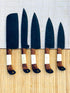 Hand Forge J2 Black Powder Coated Steel 5 Pieces Kitchen Chef Knives Set