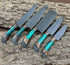 Hand Forge J2 Black Powder Coated Steel 5 Pieces Kitchen Chef Knives Set