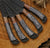 Hand Forge J2 Black Powder Coated Steel 5 Pieces Kitchen Chef Knives Set